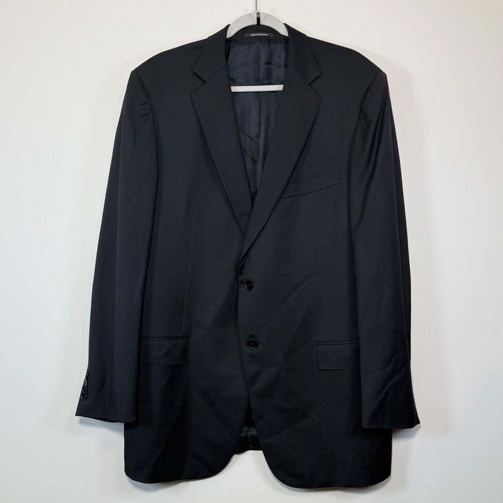 Ermenegildo Zegna Blazer Mens US 48L Black Wool Multiseason Fit Roma